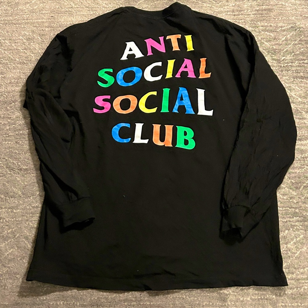 Authentic Anti Social Social Club Rainbow Long Sleeve Shirt